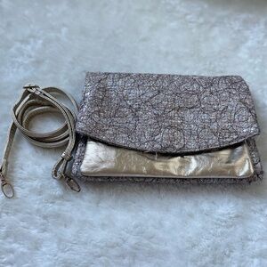 Urban Expressions Shimmering Gold and Silver crossbody